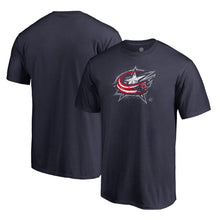 Load image into Gallery viewer, Columbus Blue Jackets Splatter Logo T-Shirt - Navy NHL Guys Tee