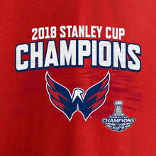 Load image into Gallery viewer, Washington Capitals 2018 Stanley Cup Champions Stack The Pads T-Shirt - Red NHL Guys Tee