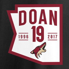 Load image into Gallery viewer, Shane Doan Arizona Coyotes Retirement State Fill T-Shirt - Black NHL Guys Tee