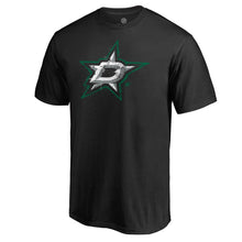 Load image into Gallery viewer, Dallas Stars Splatter Logo T-Shirt - Black NHL Guys Tee