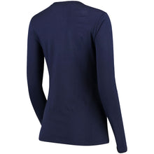 Load image into Gallery viewer, Dallas Cowboys Women's Practice Glitter Long Sleeve T-Shirt - Navy NFL Ladies V-Neck Long Sleeve