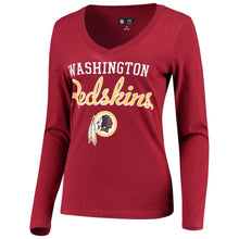 Load image into Gallery viewer, Washington Redskins G-Iii 4Her Carl Banks Women's Post Season Long Sleeve V-Neck T-Shirt - Burgundy NFL Ladies V-Neck Long Sleeve