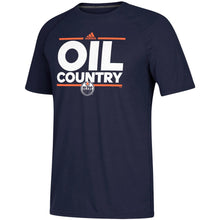 Load image into Gallery viewer, Edmonton Oilers Adidas Local Dassler Climalite Performance T-Shirt - Navy NHL Guys Tee