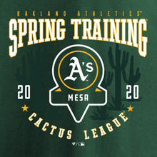 Load image into Gallery viewer, Oakland Athletics 2020 Spring Training Pick Off Move T-Shirt – Green MLB Guys Tee