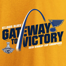 Load image into Gallery viewer, St. Louis Blues 2019 Stanley Cup Champions Hooking T-Shirt - Gold NHL Guys Tee