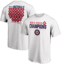 Load image into Gallery viewer, Washington Nationals 2019 World Series Champions Jersey Roster T-Shirt - White MLB Guys Tee