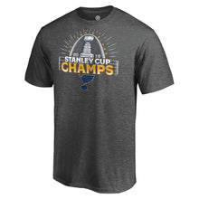 Load image into Gallery viewer, St. Louis Blues 2019 Stanley Cup Champions Parade Celebration T-Shirt - Heather Charcoal NHL Guys Tee