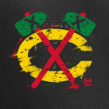 Load image into Gallery viewer, Chicago Blackhawks Splatter Logo Big And Tall T-Shirt - Black NHL Guys Tee