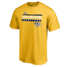 Load image into Gallery viewer, Nashville Predators 2019 Central Division Champions Clipping T-Shirt - Gold NHL Guys Tee