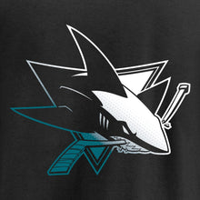Load image into Gallery viewer, San Jose Sharks Gradient Logo T-Shirt - Black NHL Guys Tee