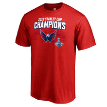 Load image into Gallery viewer, Washington Capitals 2018 Stanley Cup Champions Stack The Pads T-Shirt - Red NHL Guys Tee
