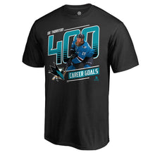 Load image into Gallery viewer, Joe Thornton San Jose Sharks Player Milestone T-Shirt - Black NHL Guys Tee