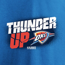 Load image into Gallery viewer, Oklahoma City Thunder 2019 Nba Playoffs Bound Tip Off Dunk T-Shirt - Blue NBA Guys Tee