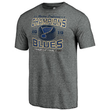 Load image into Gallery viewer, St. Louis Blues 2019 Western Conference Champions Delay Of Game Tri-Blend T-Shirt - Gray NHL Guys Tee