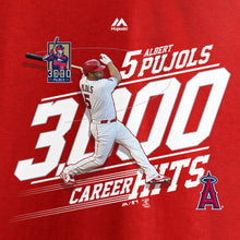 Load image into Gallery viewer, Albert Pujols Los Angeles Angels 3000Th Hit Career Achievement Photo T-Shirt - Red MLB Guys Tee