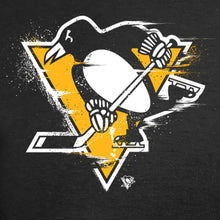 Load image into Gallery viewer, Pittsburgh Penguins Splatter Logo T-Shirt - Black NHL Guys Tee