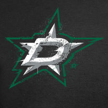 Load image into Gallery viewer, Dallas Stars Splatter Logo T-Shirt - Black NHL Guys Tee
