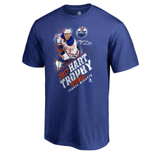 Load image into Gallery viewer, Connor Mcdavid Edmonton Oilers 2020 Nhl Hart Trophy Winner T-Shirt - Royal NHL Guys Tee