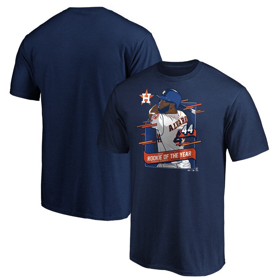 Yordan Alvarez Houston Astros 2019 Al Rookie Of The Year T-Shirt - Navy MLB Guys Tee