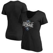 Load image into Gallery viewer, New York Yankees Women&#39;s 2019 Division Series Winner Locker Room V-Neck T-Shirt - Black MLB Ladies V-Neck
