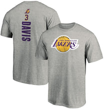 Load image into Gallery viewer, Anthony Davis Los Angeles Lakers Playmaker Name &amp; Number Team T-Shirt - Heathered Gray NBA Guys Tee
