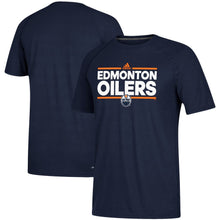 Load image into Gallery viewer, Edmonton Oilers Adidas Dassler Climalite Performance Raglan T-Shirt - Navy NHL Guys Tee
