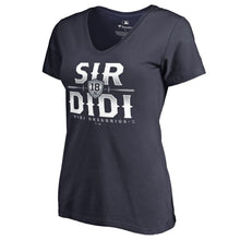 Load image into Gallery viewer, Didi Gregorius New York Yankees Women&#39;s Hometown Collection Sir Didi V-Neck T-Shirt - Navy MLB Ladies V-Neck
