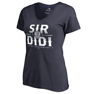 Didi Gregorius New York Yankees Women's Hometown Collection Sir Didi V-Neck T-Shirt - Navy MLB Ladies V-Neck