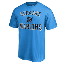 Load image into Gallery viewer, Miami Marlins Victory Arch T-Shirt - Blue MLB Guys Tee
