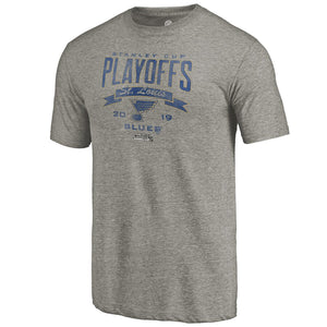 St. Louis Blues 2019 Stanley Cup Playoffs Bound Buzzer Beater Tri-Blend T-Shirt - Gray NHL Guys Tee