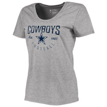 Load image into Gallery viewer, Dallas Cowboys Nfl Pro Line By Women's Live For It T-Shirt - Gray NFL LADIES V-Neck
