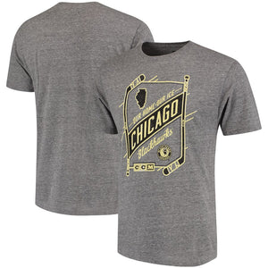 Chicago Blackhawks Ccm Our Home Our Ice Tri-Blend T-Shirt - Gray NHL Guys Tee