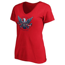 Load image into Gallery viewer, Washington Nationals Women&#39;s 2019 World Series Champions Hometown Neighborhood V-Neck T-Shirt - Red MLB Ladies V-Neck
