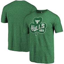 Load image into Gallery viewer, Chicago Bulls St. Patrick's Day Pride Tri-Blend T-Shirt - Kelly Green NBA Guys Tee
