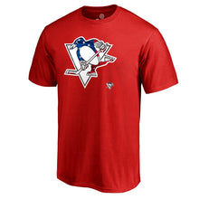 Load image into Gallery viewer, Pittsburgh Penguins Banner Wave T-Shirt - Red NHL Guys Tee
