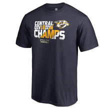 Load image into Gallery viewer, Nashville Predators 2018 Central Division Champions All Time Save T-Shirt - Navy NHL Guys Tee
