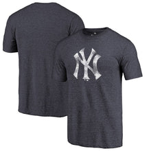 Load image into Gallery viewer, New York Yankees Distressed Team Tri-Blend T-Shirt - Heathered Navy MLB Guys Tee

