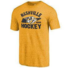 Load image into Gallery viewer, Nashville Predators Hometown Collection Tri-Blend T-Shirt - Gold NHL Guys Tee
