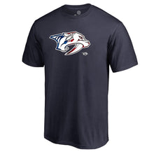 Load image into Gallery viewer, Nashville Predators Banner Wave T-Shirt - Navy NHL Guys Tee
