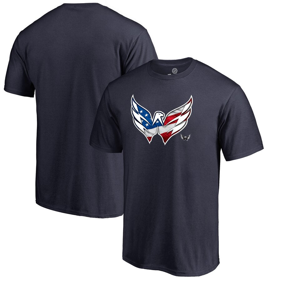 Washington Capitals Banner Wave T-Shirt - Navy NHL Guys Tee