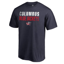 Load image into Gallery viewer, Columbus Blue Jackets Iconic Collection Fade Out T-Shirt - Navy NHL Guys Tee

