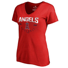 Load image into Gallery viewer, Los Angeles Angels Women&#39;s Live For It T-Shirt - Red MLB Ladies V-Neck
