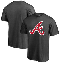 Load image into Gallery viewer, Atlanta Braves Primary Logo T-Shirt - Charcoal MLB Guys Tee
