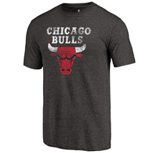 Load image into Gallery viewer, Chicago Bulls Distressed Logo Tri-Blend T-Shirt - Black NBA Guys Tee
