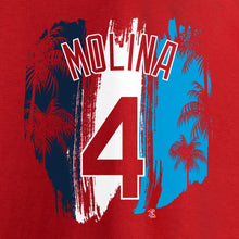 Load image into Gallery viewer, Yadier Molina St. Louis Cardinals Women&#39;s 2019 Spring Training Name &amp; Number V-Neck T-Shirt - Red MLB Ladies V-Neck
