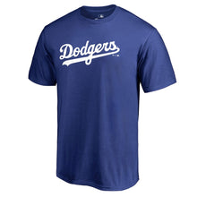 Load image into Gallery viewer, Los Angeles Dodgers Team Wordmark T-Shirt - Royal MLB Guys Tee
