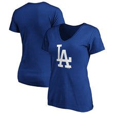 Load image into Gallery viewer, Los Angeles Dodgers Women&#39;s Core Official Logo V-Neck T-Shirt - Royal MLB Ladies V-Neck
