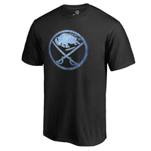 Load image into Gallery viewer, Buffalo Sabres Pond Hockey T-Shirt - Black NHL Guys Tee
