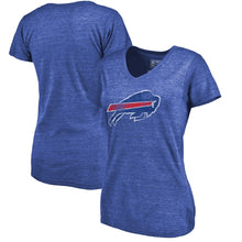 Load image into Gallery viewer, Buffalo Bills Nfl Pro Line By Women's Distressed Team Logo Tri-Blend T-Shirt - Royal NFL LADIES V-Neck
