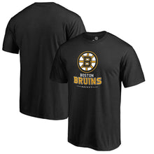 Load image into Gallery viewer, Boston Bruins Team Lockup T-Shirt - Black NHL Guys Tee
